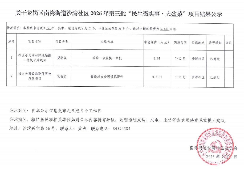 项目公示龙岗区南湾街道沙湾社区2026年第三批“民生微实事&middot;大盆菜”项目的公示.jpg